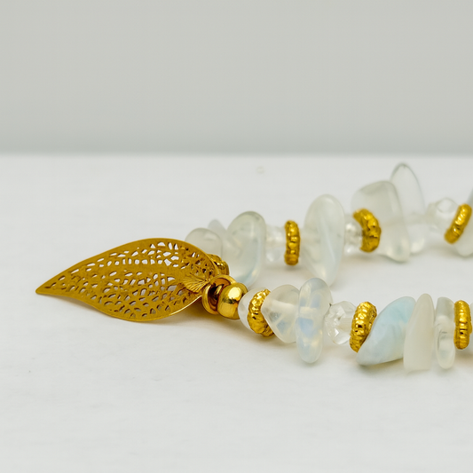 Clear Quartz Clarity – Gold Leaf Bracelet