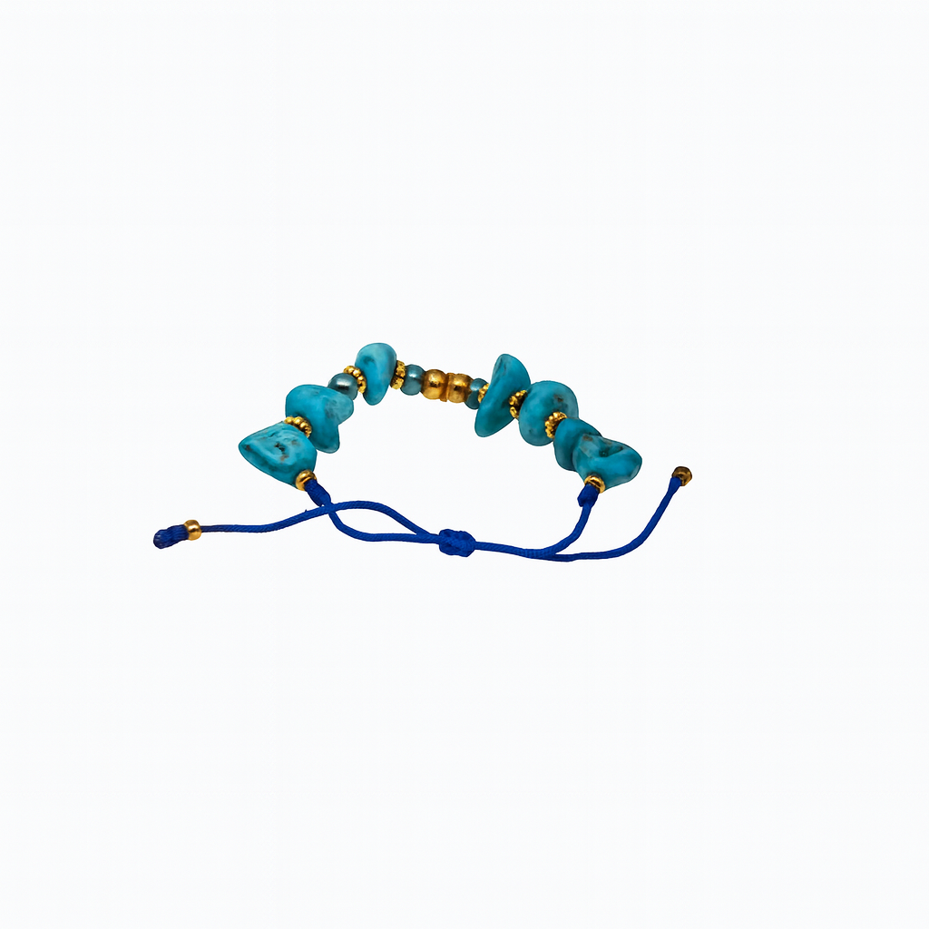 Turquoise Guardian – Gold Leaf Protection Bracelet