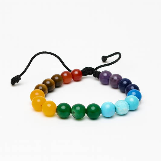 Vensus 7 chakra bracelet front view on white background