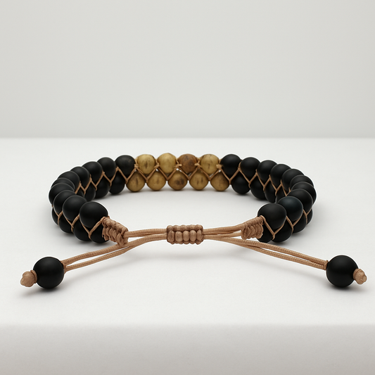 Earthbound – Natural Jasper & Matte Onyx Bracelet